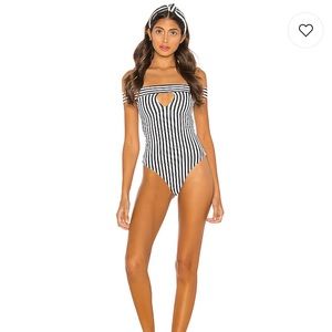 Baby Doll One Piece in Black & White Stripe